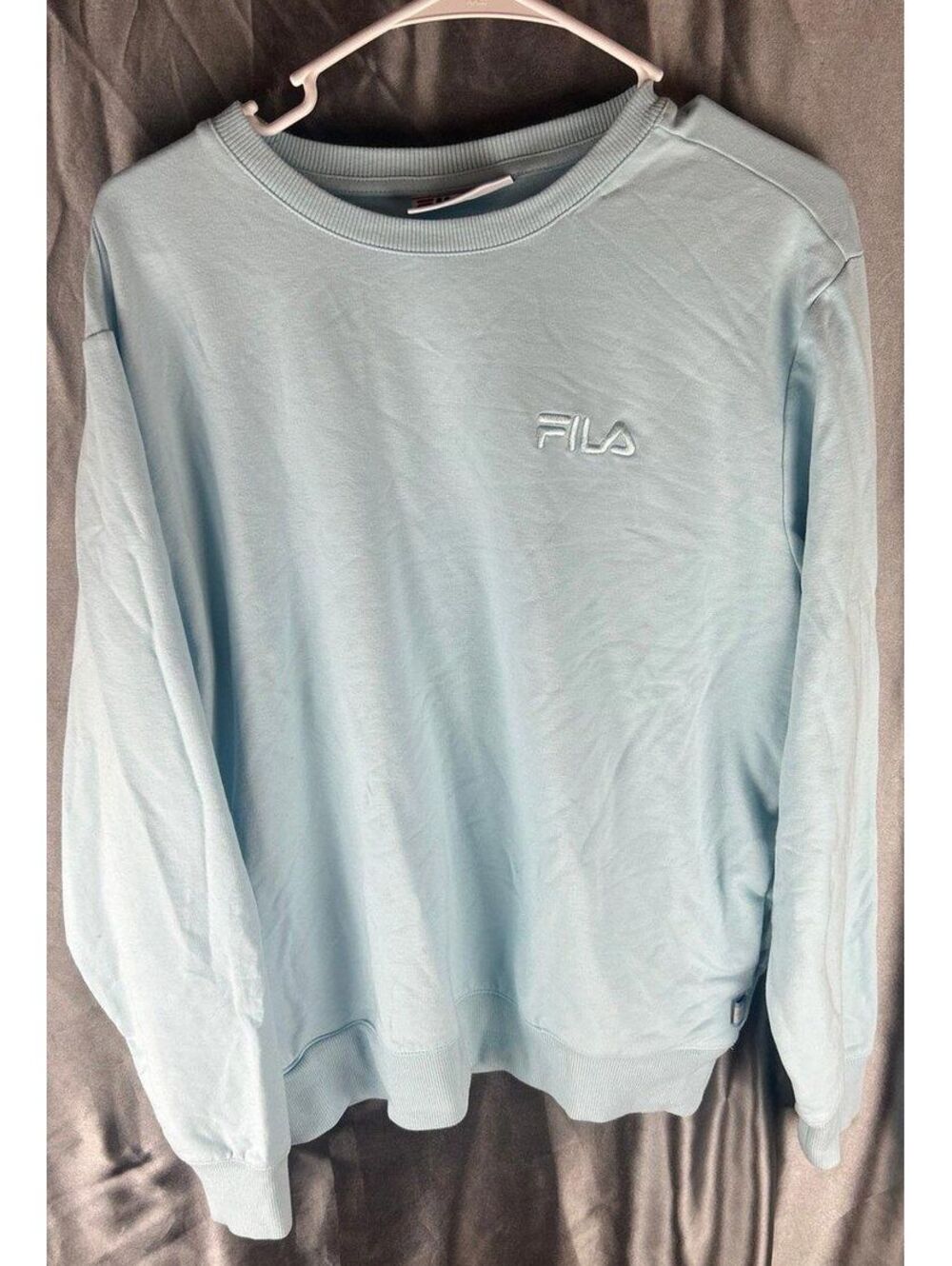 Fila Women’s Sky Blue Crewneck Sweatshirt Pullover Sweater Size Large